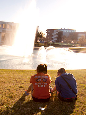 Students by Reflecting Pond